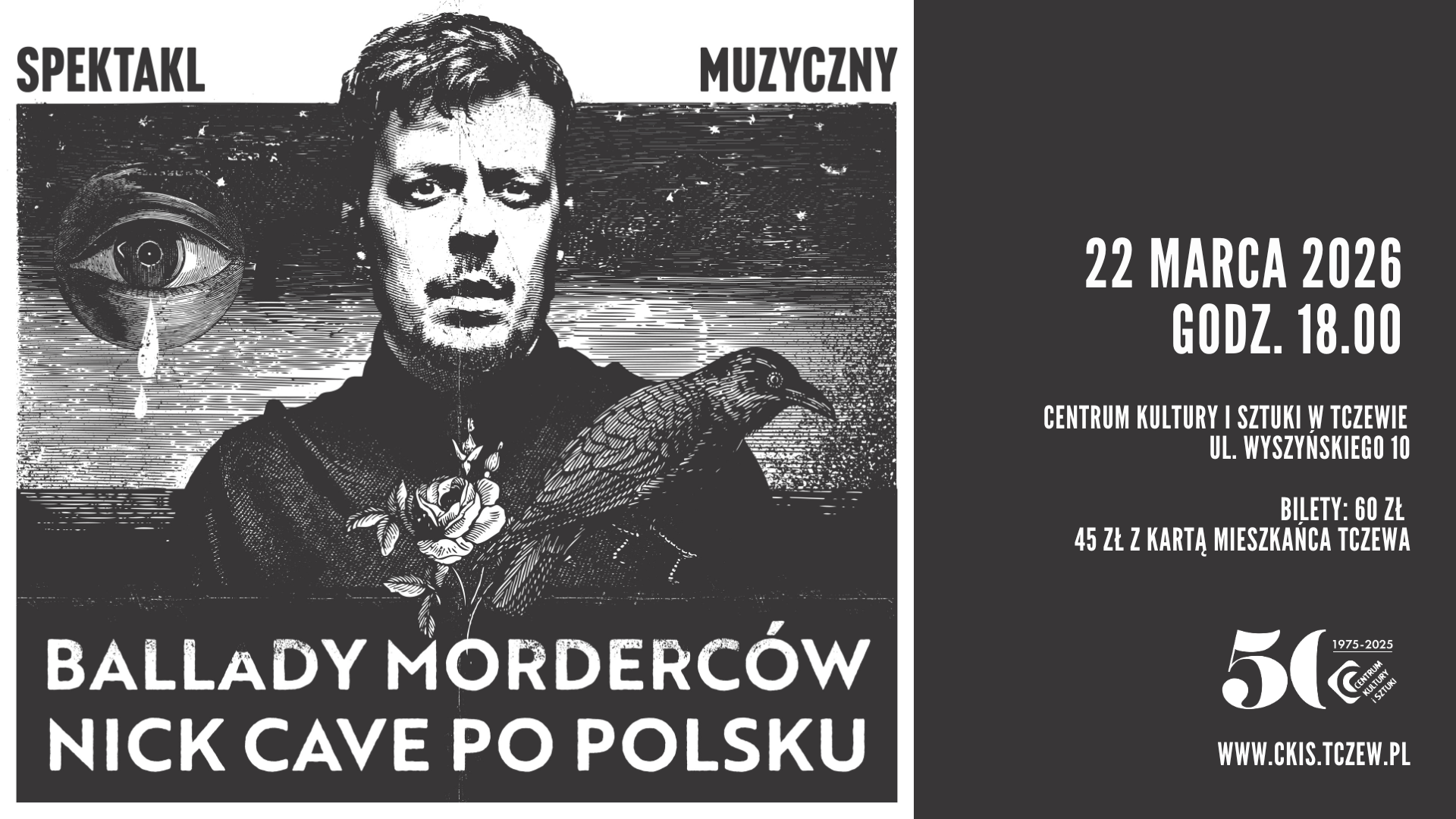 aktualność: 22 marca - Ballady Morderców Nick Cave po polsku – spektakl muzyczny